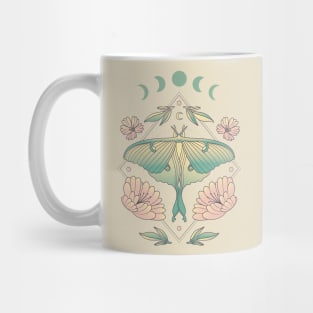 Fairycore Floral Butterfly Moth Moon Phases Mug